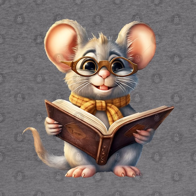 Mouse with Book by Chromatic Fusion Studio